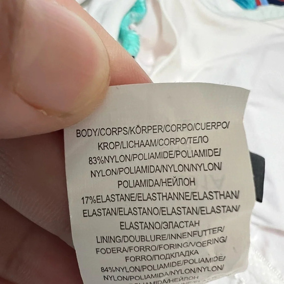 La Blanca Tropics of Tropez Off-the-Shoulder Ruffle One-Piece Swimsuit size 12 - Picture 14 of 16